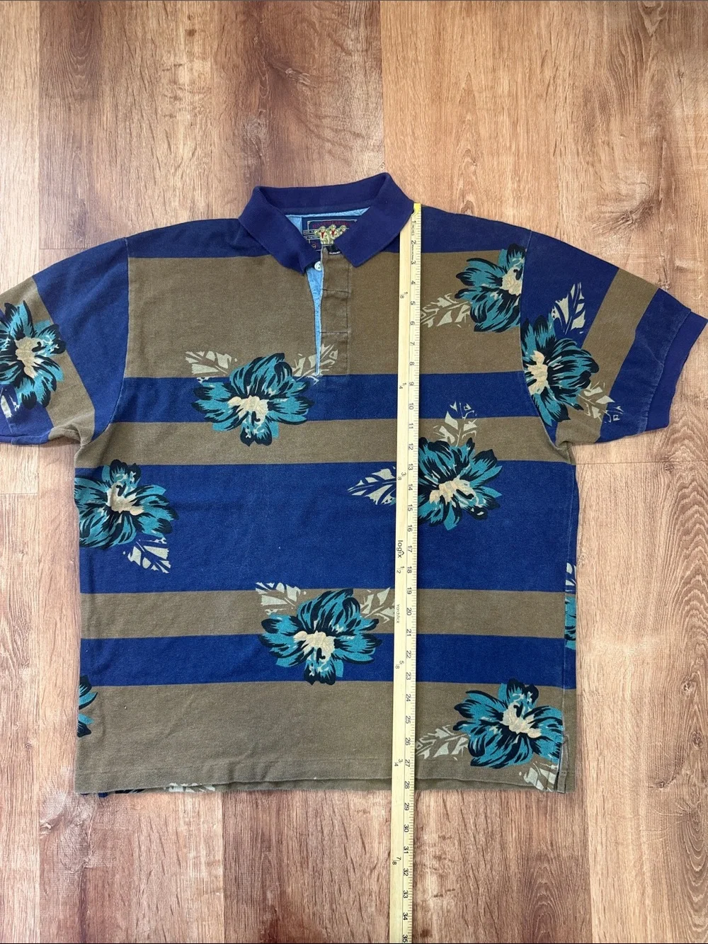 Vintage Ralph Lauren Chaps Polo Shirt Mens L Short Sleeve Floral Classic USA